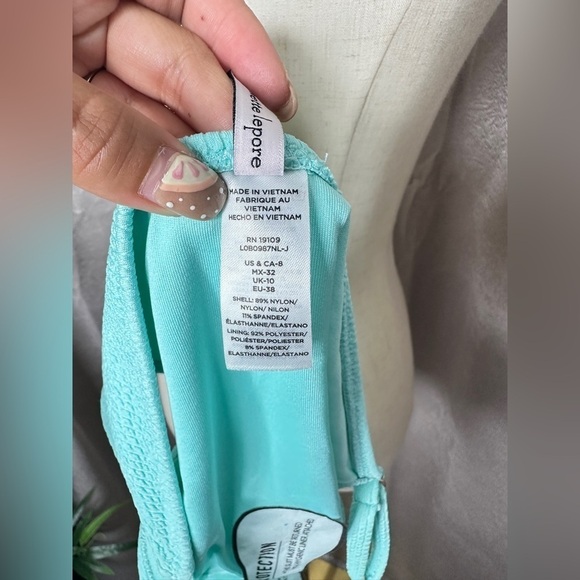 NWOT Nanette Lepore Mint Ribbed Bikini Bottom Sz 8 - Picture 10 of 10